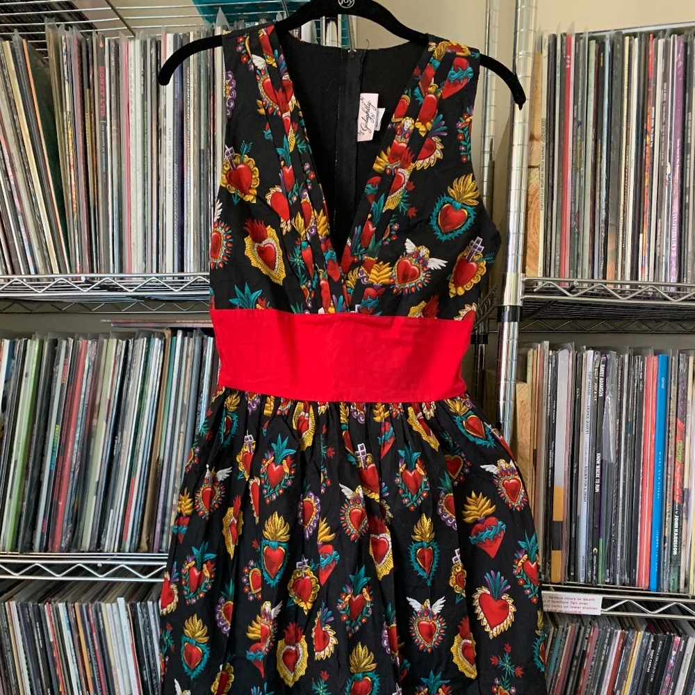 M EUC Pinup Girl Golightly Sacred Heart Dress